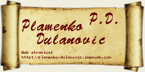 Plamenko Dulanović vizit kartica